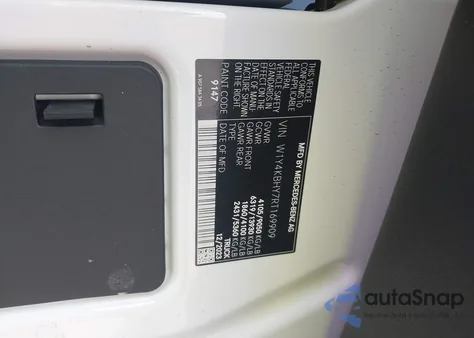 2024 Mercedes-Benz Sprinter 2500 Standard Roof 4-Cyl Diesel из США, поврежденный, VIN W1Y4KBHY7RT169909